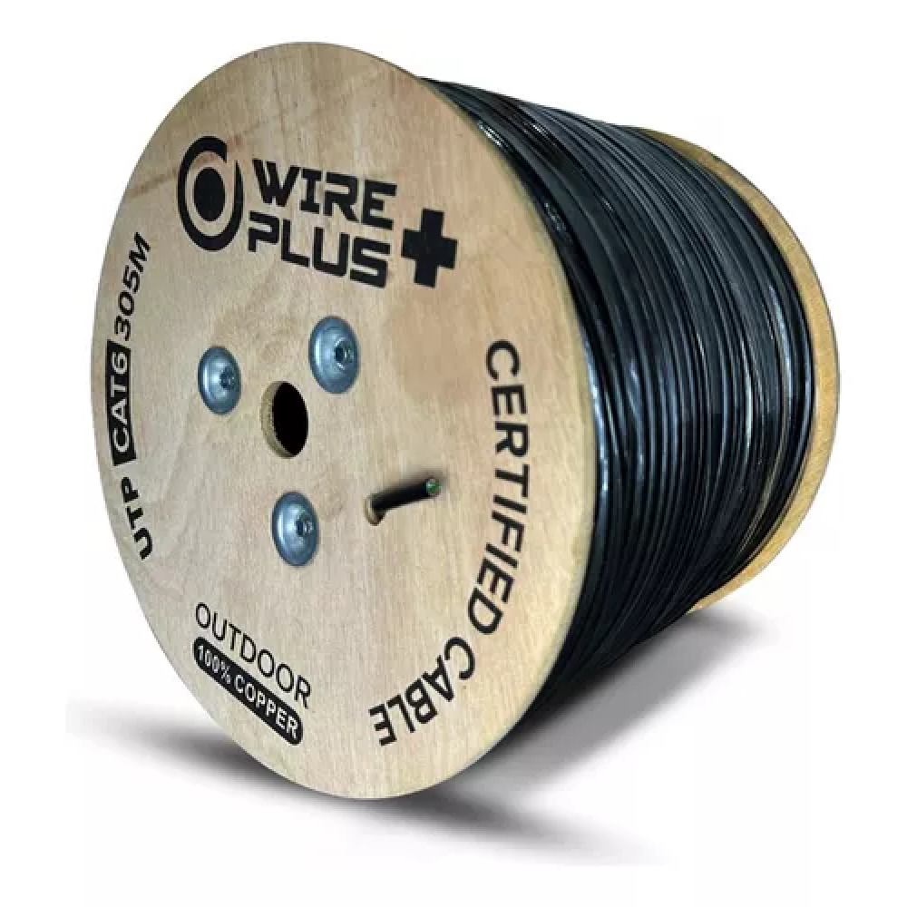 Cable Utp Cat5e Bobina 305 Metros 100% Cobre Exterior Negro