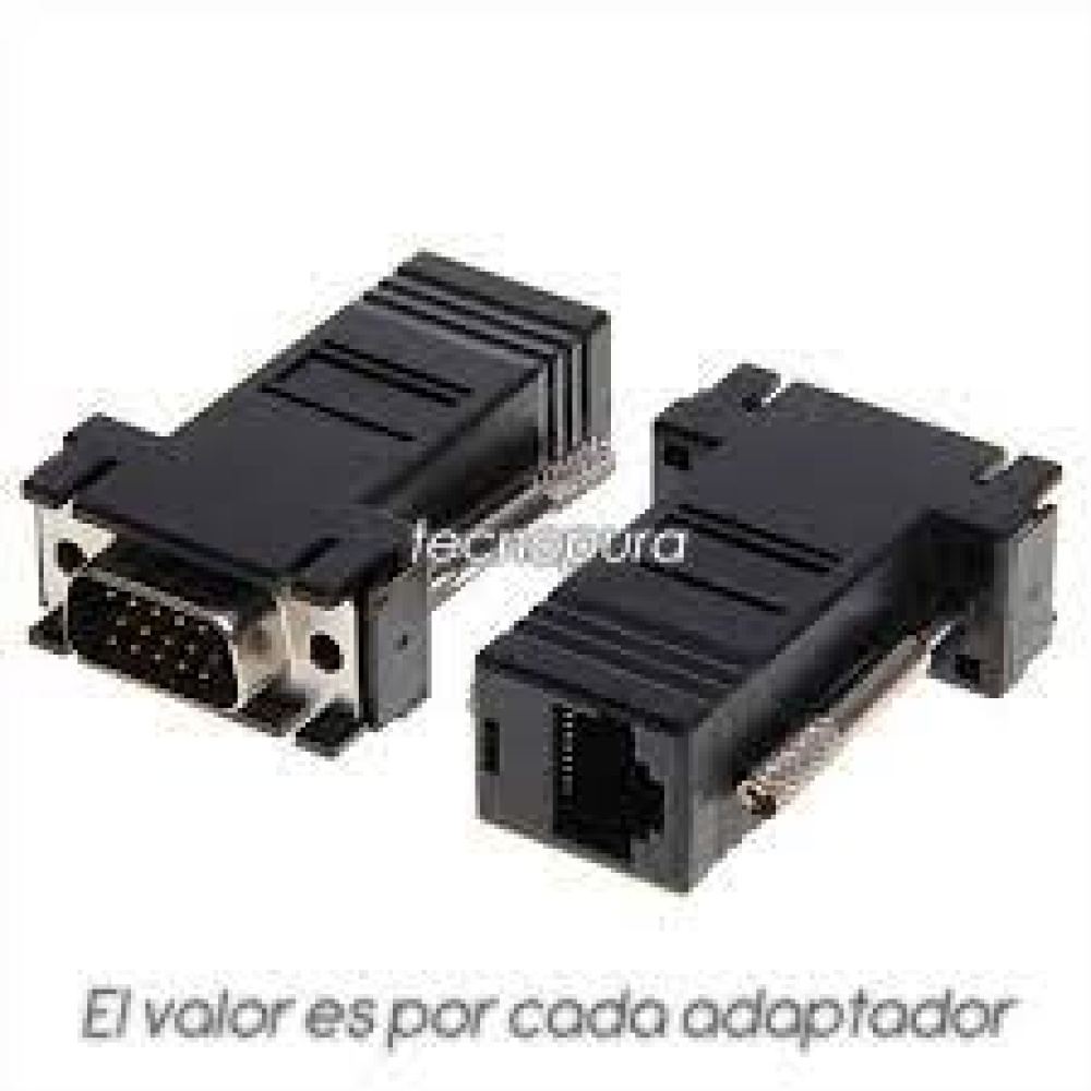 Adaptador Convertidor Vga A Rj45 Extensión Cable Red Utp