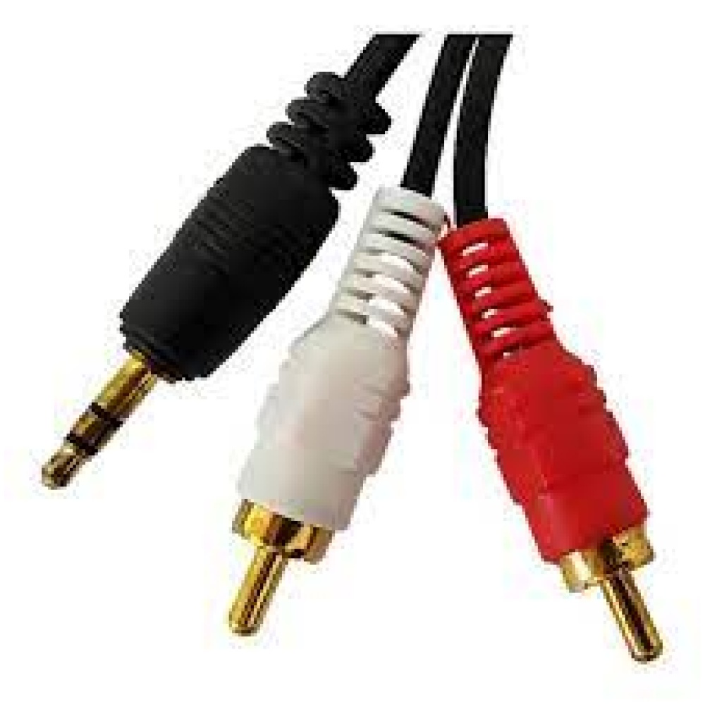 Cable De Audio Auxiliar Plus 3.5mm Dos Rca Macho 1.5 Metros