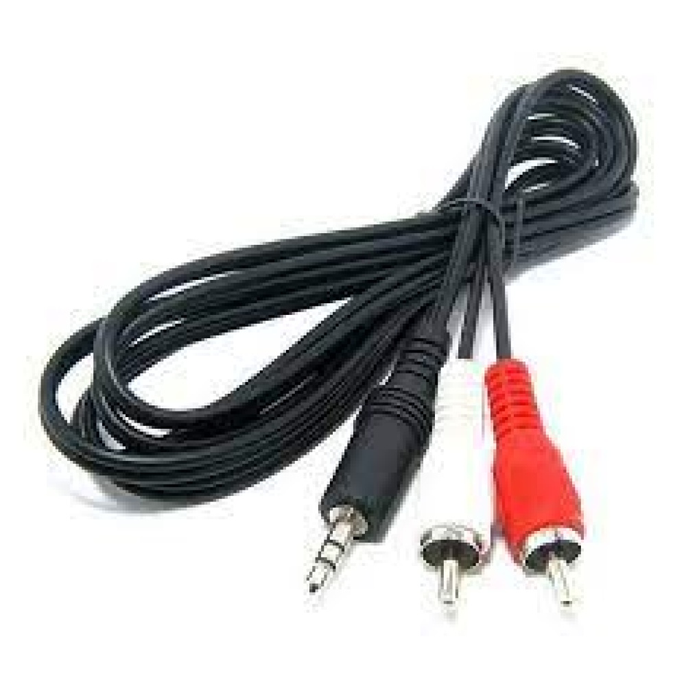 Cable De Audio Auxiliar Plus 3.5mm Dos Rca Macho 1.5 Metros