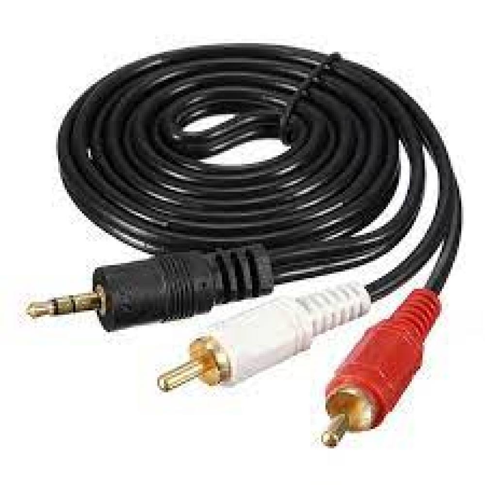 CABLE DE AUDIO AUXILIAR PLUS 3.5MM A DOS RCA MACHO 10 METROS