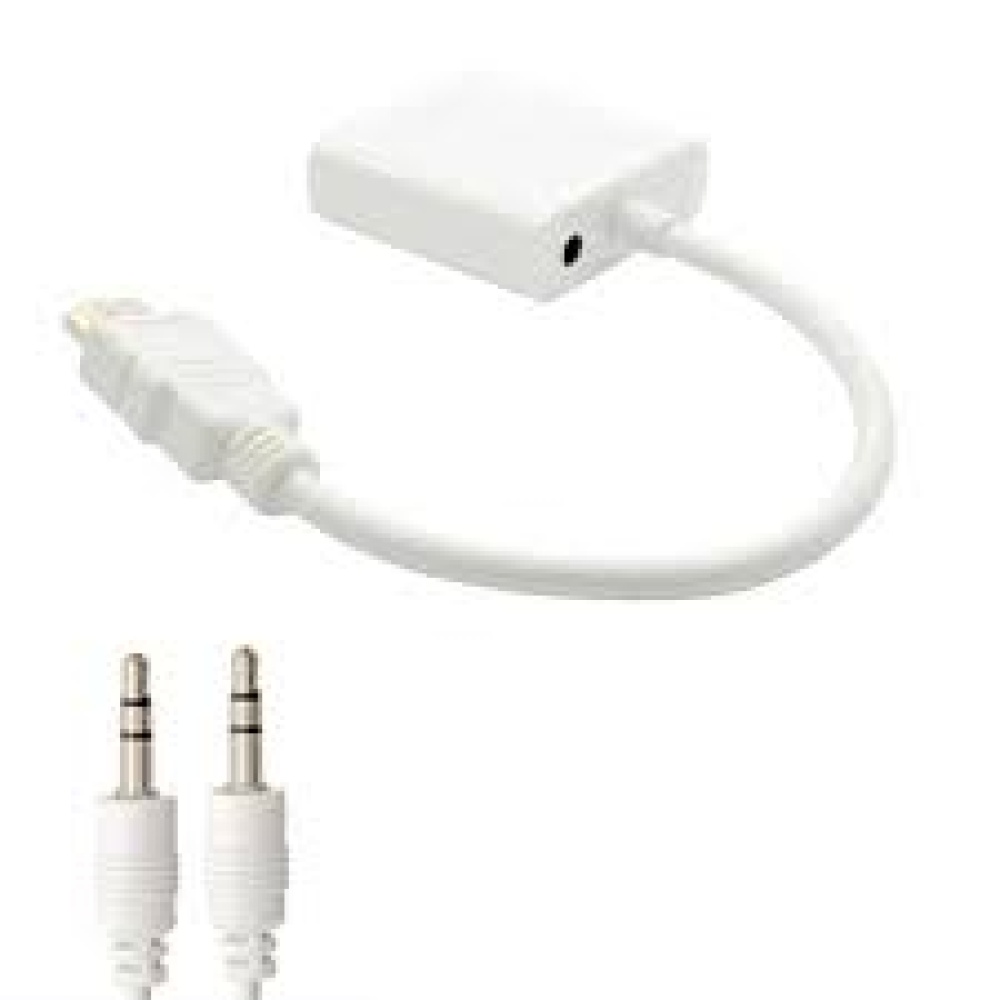 Adaptador Convertidor Cable Hdmi A Vga Con Aux