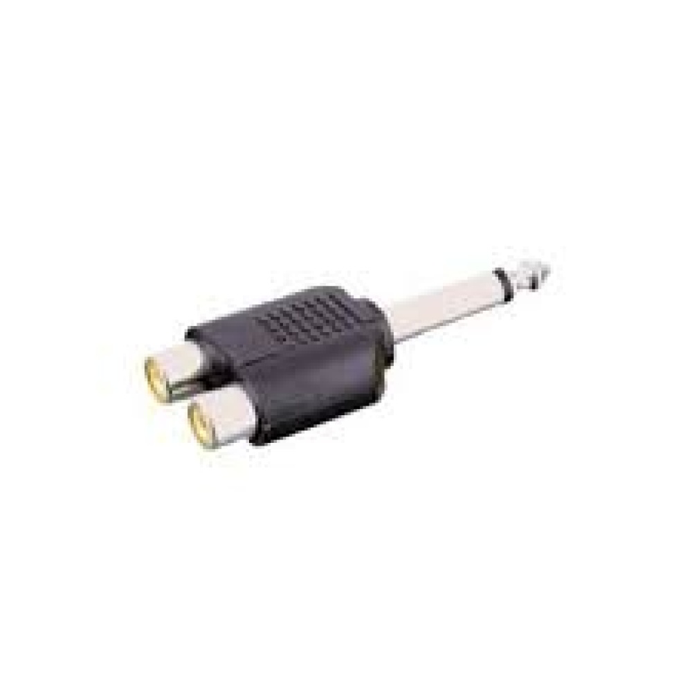 Conector Adaptador Doble Rca Hembra Plug 6.5mm Mono Metal