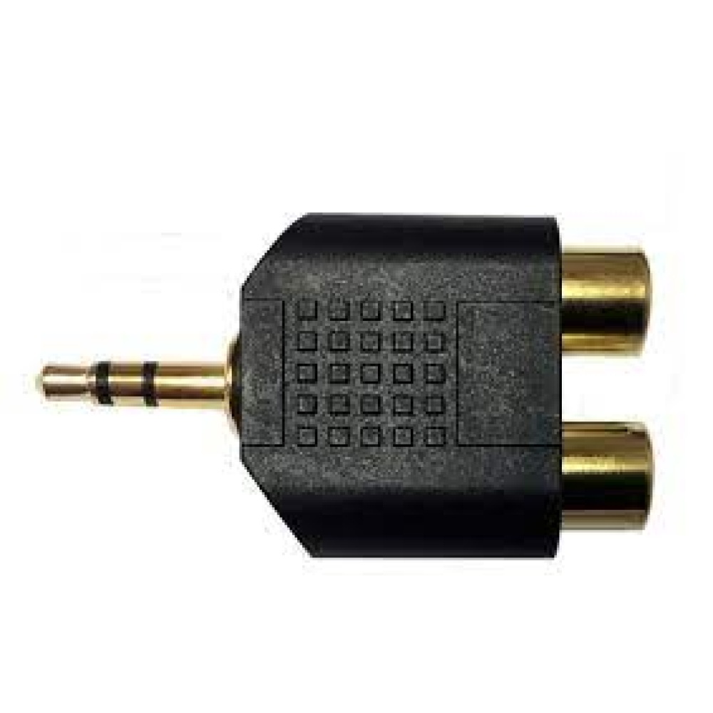 Adaptador Convertidor Plug 3.5mm Macho A Dos Rca Hembra