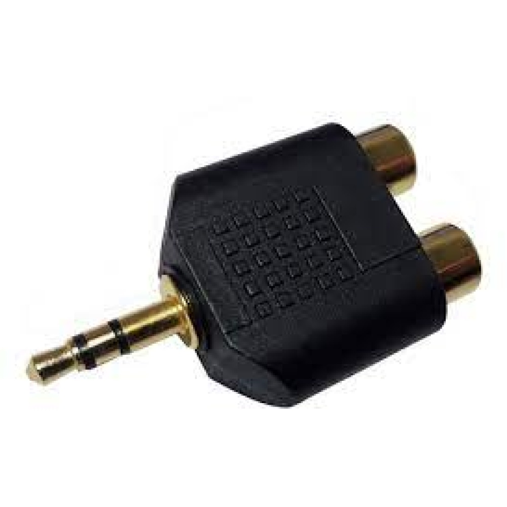 Adaptador Convertidor Plug 3.5mm Macho A Dos Rca Hembra