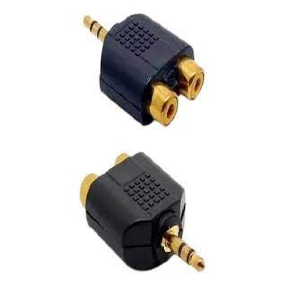 Adaptador Convertidor Plug 3.5mm Macho A Dos Rca Hembra