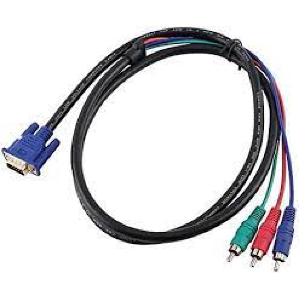  CABLE VGA A RCA 1,5MTS VGA MACHO- 3 RCA.  WASH WL-3RD