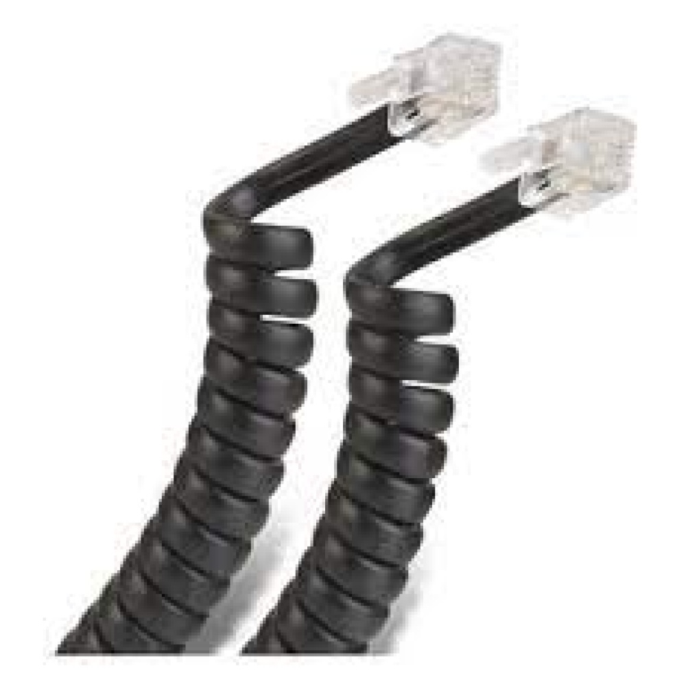 Cable Entorchado Para Auricular De Teléfono Rj 9 Blanco O Negro