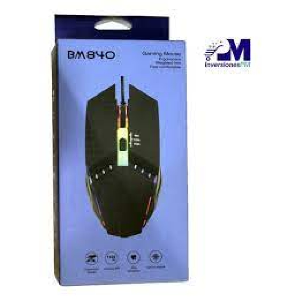 Mouse Gamer 1600dpi Luz Led Colores Usb Grande 500hz 20g Bm840