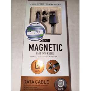 Cable Cargador Imantado Magnético Tres Puntas 3 Micro Usb Iphone