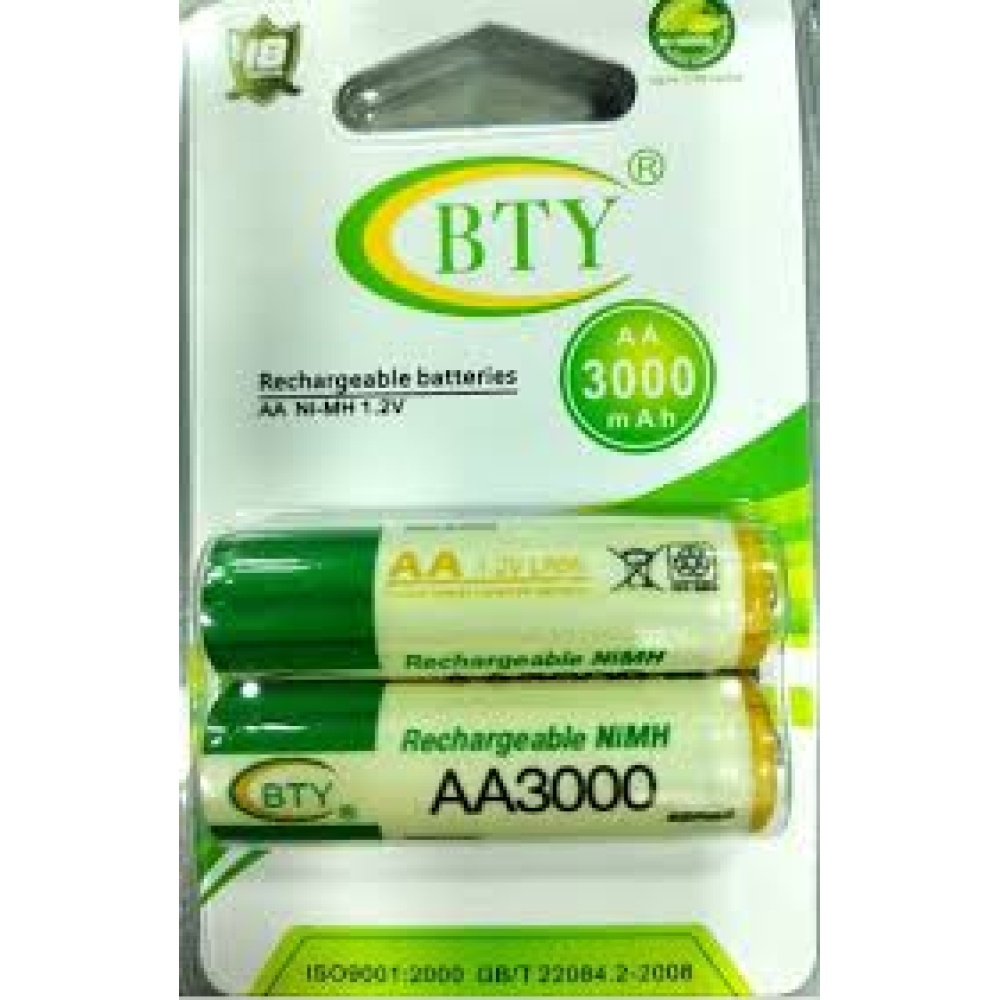 PILAS RECARGABLES DOBLE AA BTY 3.000 mAh