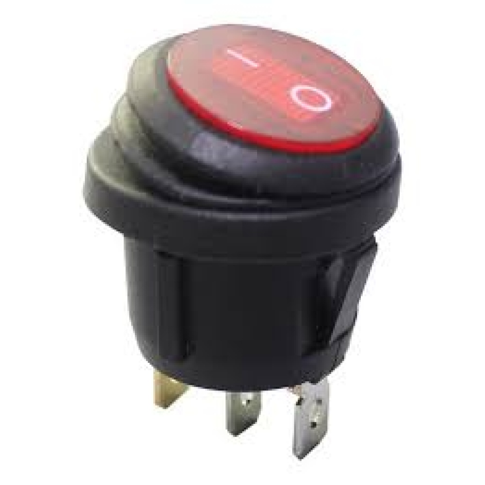 Interruptor Switch Balancin Apagador Redondo 3 Pines C Piloto 12v 20a