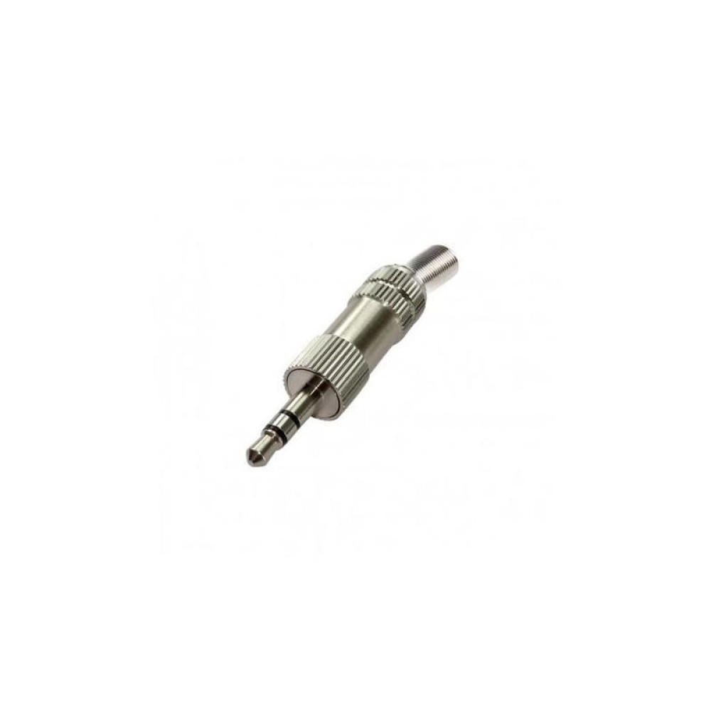 Conector Audífono Plug 3.5mm Estéreo Metal Plateado