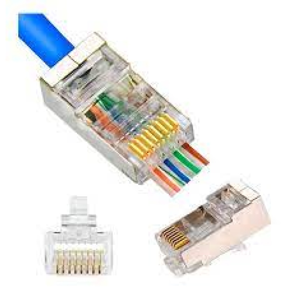 Conector Rj45 Ez Categoria 6a Passthrough Corte por unidad