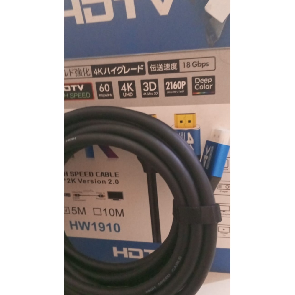 Cable Hdmi 5 Metros Full Hd 4k 3d 1.4v Tv Naylon Profesional