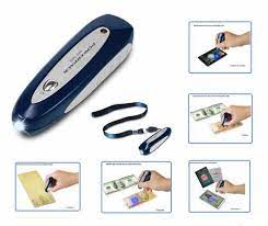  MUNBYN Detector de billetes falsos portátil, 4 orientaciones,  valor añadido, ultra compacto, detección UV MG IR, multimoneda, detector de  dinero falso recargable para tienda, comestibles : Productos de Oficina