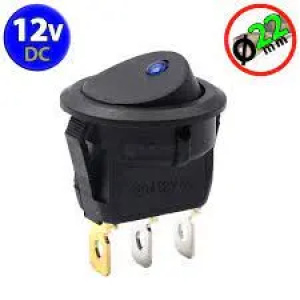 Interruptor redondo On-off + Led 12v para encender y apagar equipos eléctricos con indicador LED