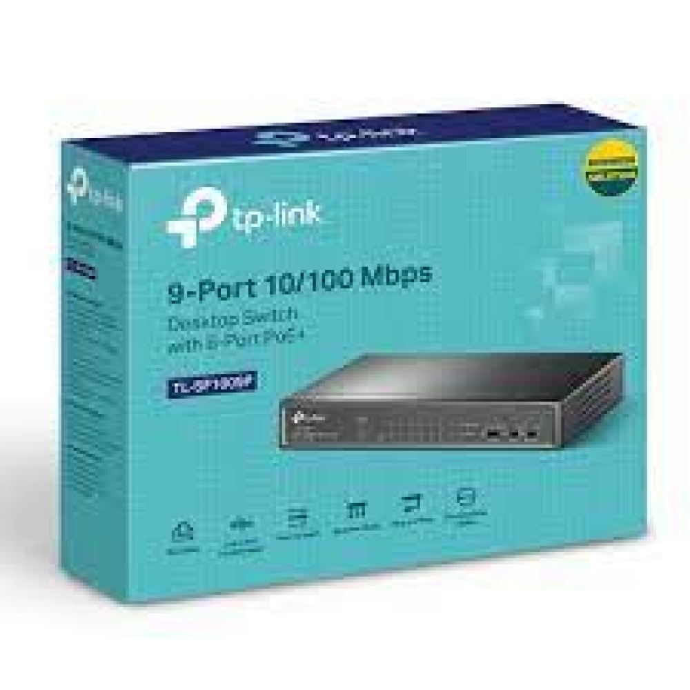 Switch 9 Puertos Tp-link Tl-sf1009p (8 Puertos PoE)