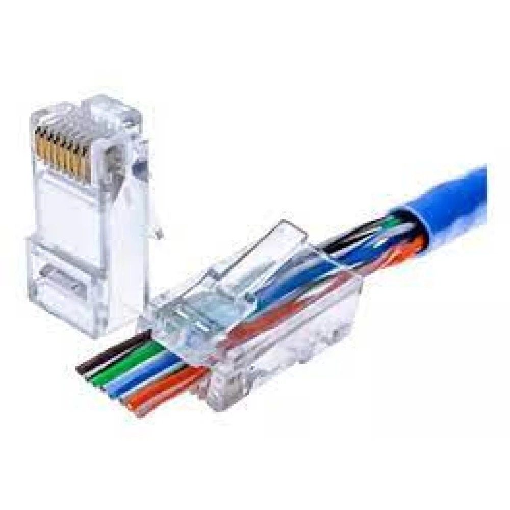 Conector RJ45 Cat5 Pass Through Wireplus EZ