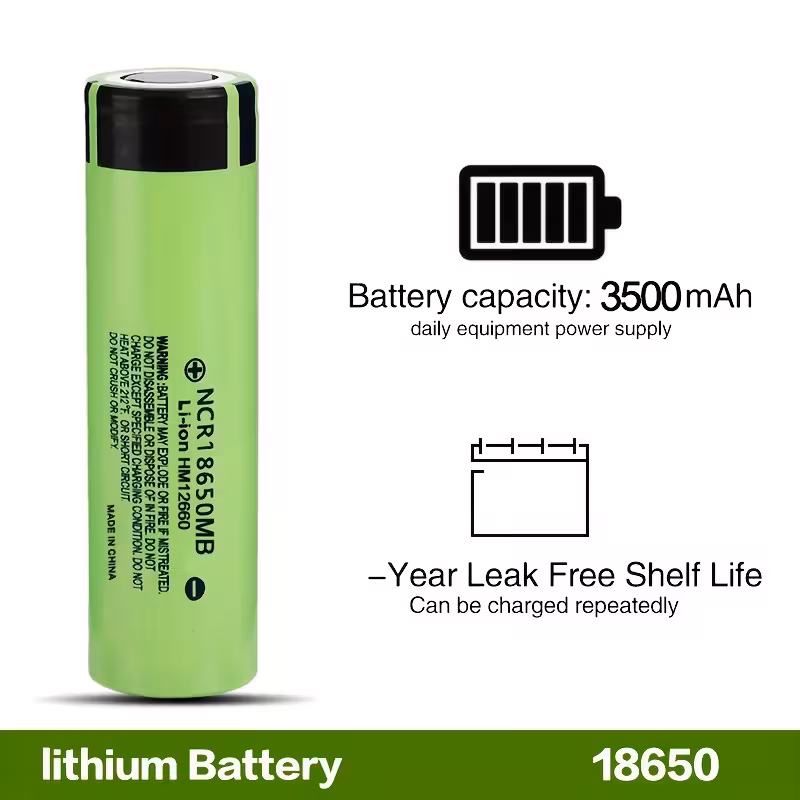 Baterías de Litio 18650 Genuinas con una Capacidad de 3500mAh, Diseño de Topo Plano, Baterías Recargables de 3.6V