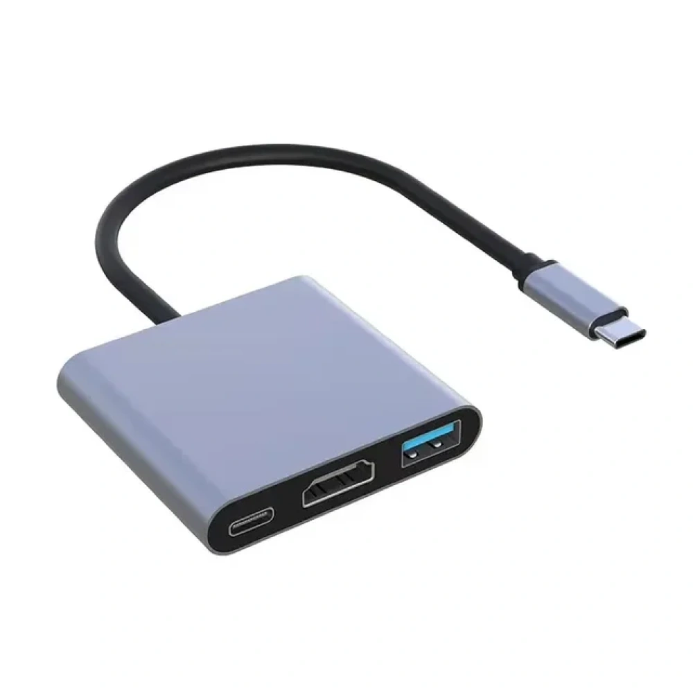 Adaptador Convertidor C A Multipuerto Usb Tipo C 3 En 1 Hdmi