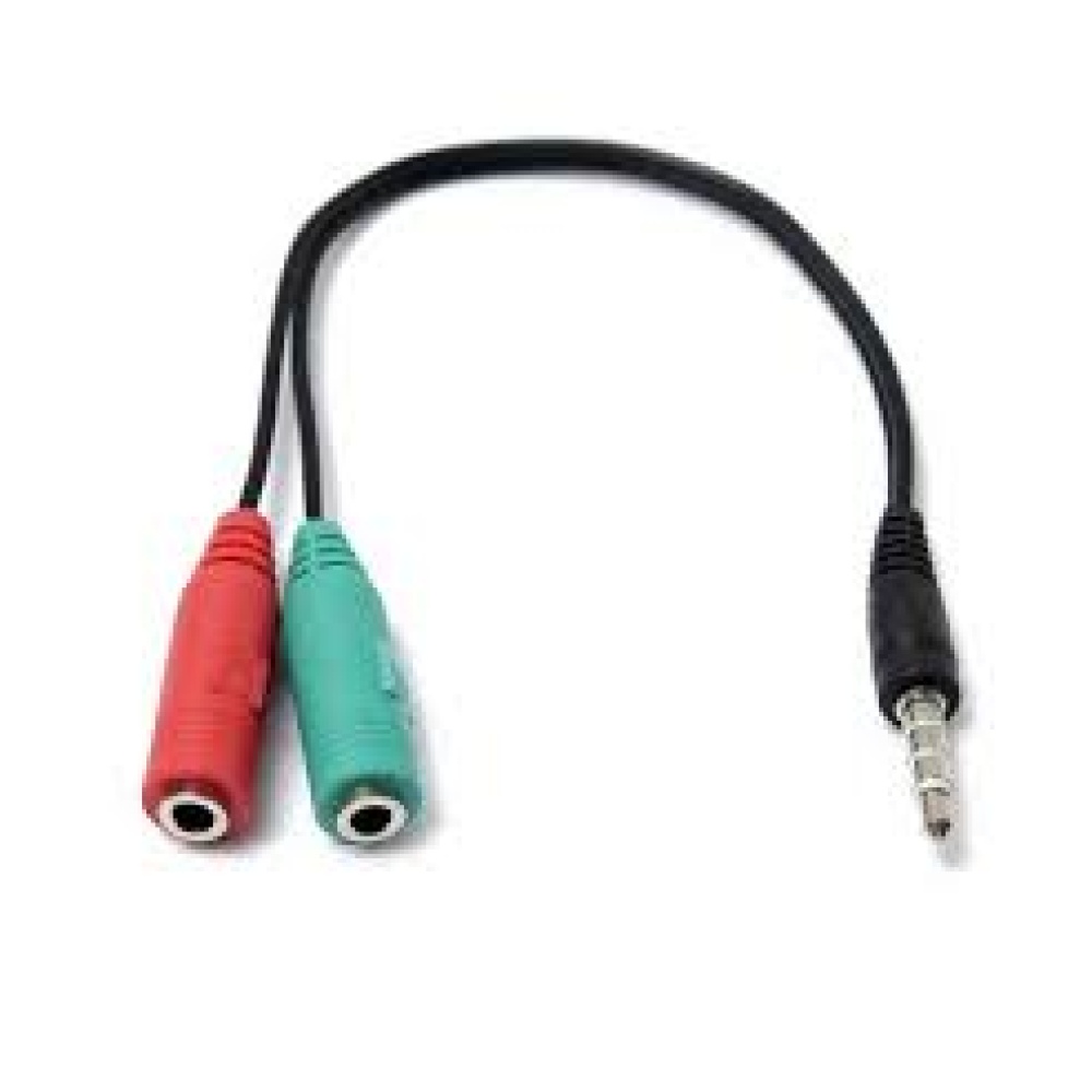 Adaptador de audio de 2 hembra a 1 macho de 3.5mm para auriculares y micrófonos