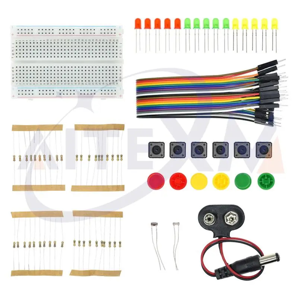 UNO R3 Mini Breadboard LED, botón de cable de puente para Arduino para UNO, KIT DIY