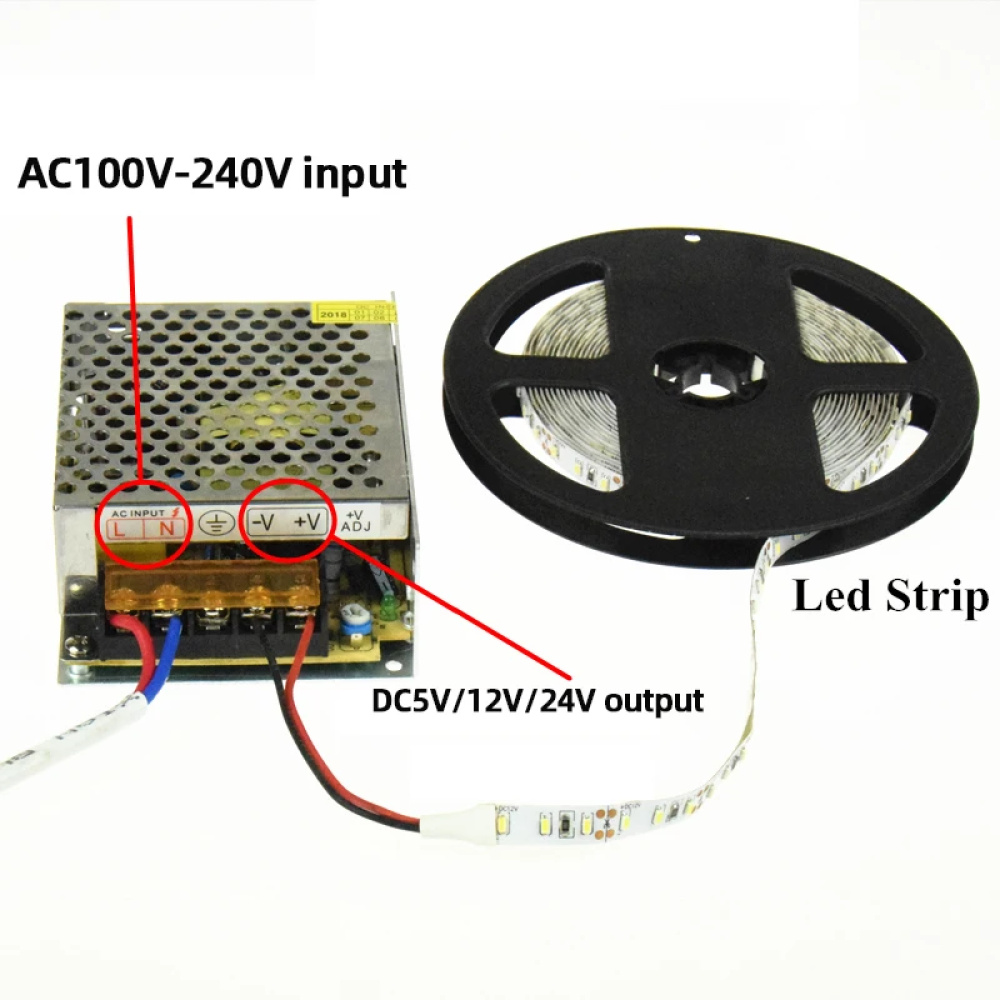 Fuente de alimentación conmutada LED 12V 1.25A 15 vatios convertidor de transformador regulado CA 110V-220V a CC 12