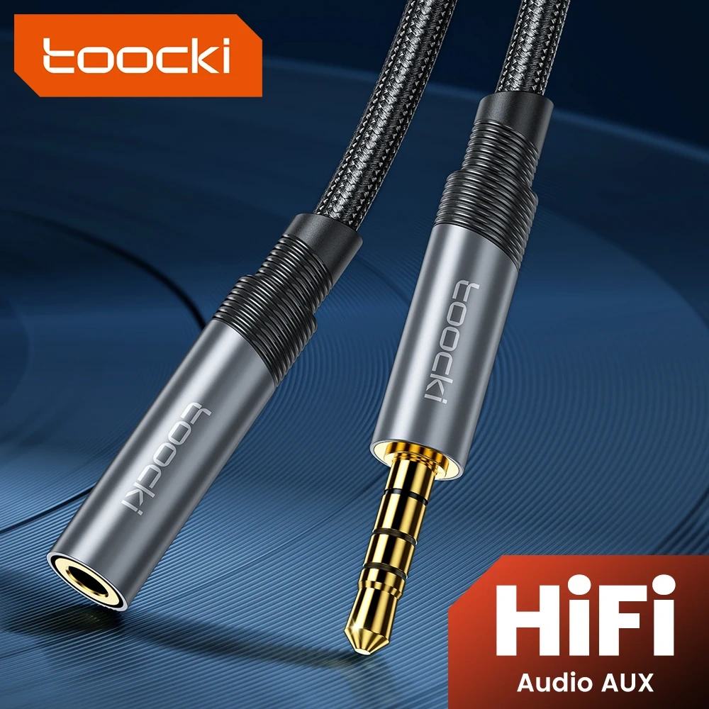 Cable auxiliar Toocki de 3,5mm, extensión de Audio macho a hembra de 3 metros