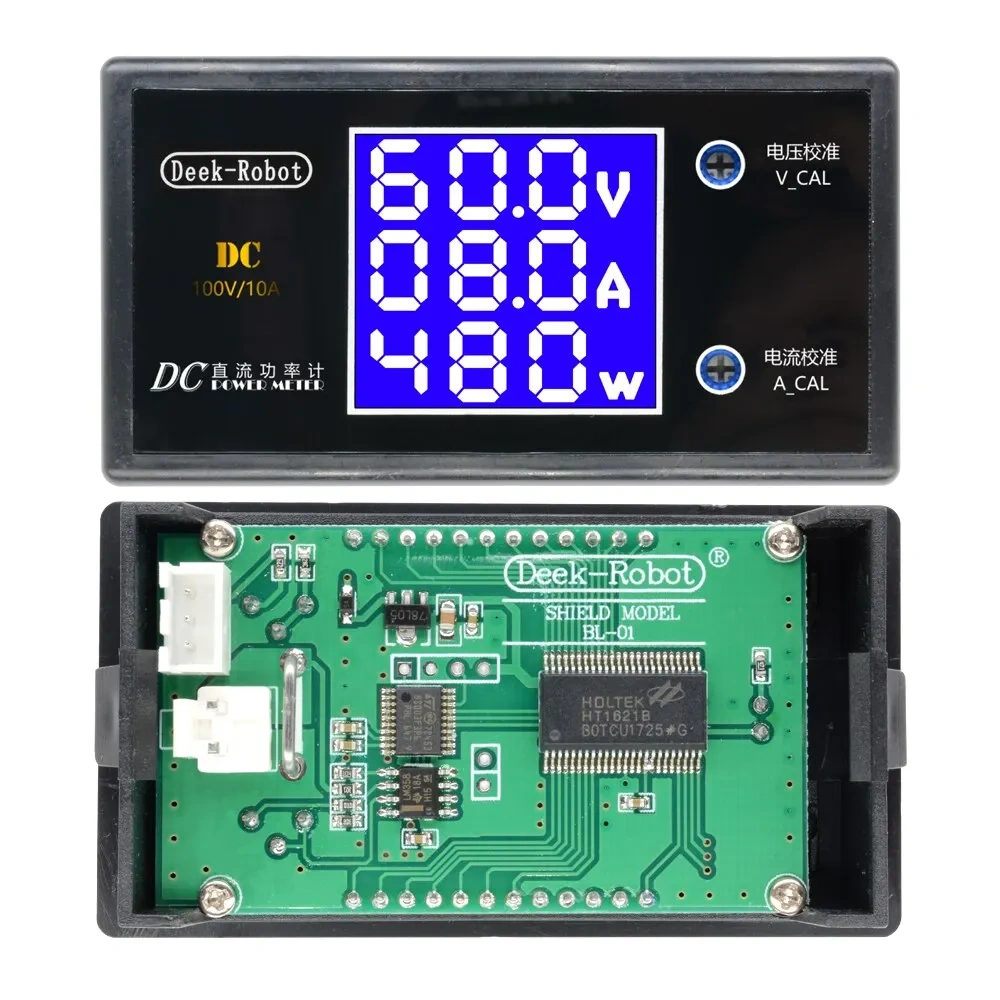 Voltímetro Digital LCD, amperímetro, vatímetro, medidor de potencia de corriente de voltaje, Detector de voltios, Monitor DC 0 a 100V 10A 1000W