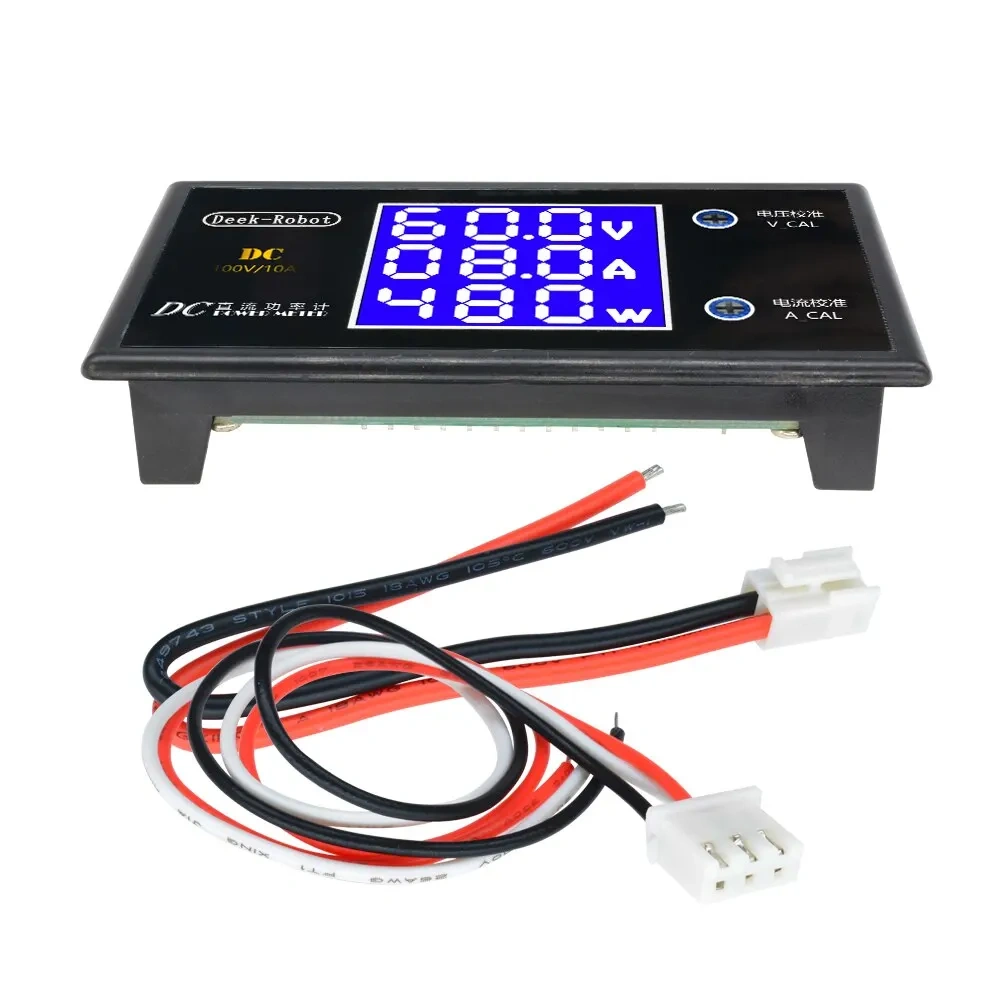 Voltímetro Digital LCD, amperímetro, vatímetro, medidor de potencia de corriente de voltaje, Detector de voltios, Monitor DC 0 a 100V 10A 1000W