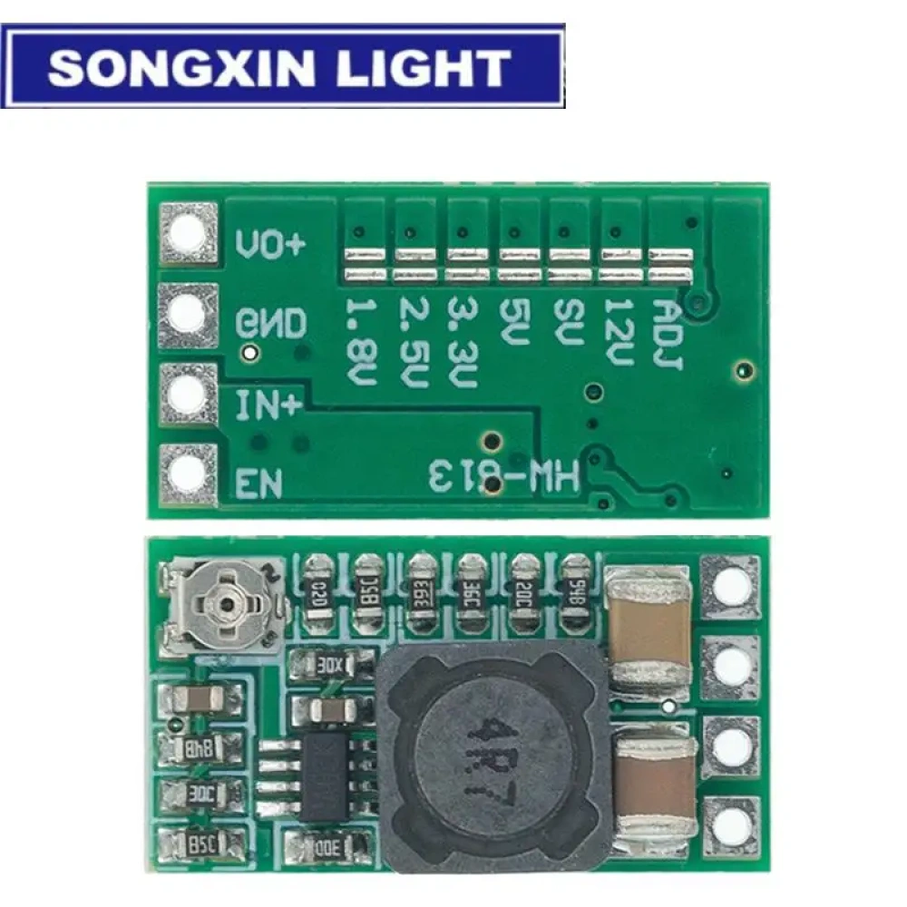 Módulo de fuente de alimentación reductor de voltaje mini DC-DC de 12-24 V a 5 V 3 A, convertidor reductor de voltaje ajustable al 97,5 % 1,8 V, 2,5 V, 3,3 V, 5 V, 9 V, 12 V