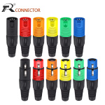 conectores de cable XLR de 3 pines de colores,