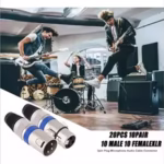  extremos XLR de colores de 3 pines