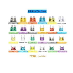 fusibles de cuchilla para automóvil, incluyendo estándar, mini y mini de bajo perfil, 2A 3A 5A 7,5A 10A 15A 20A 25A 30A 35A,
