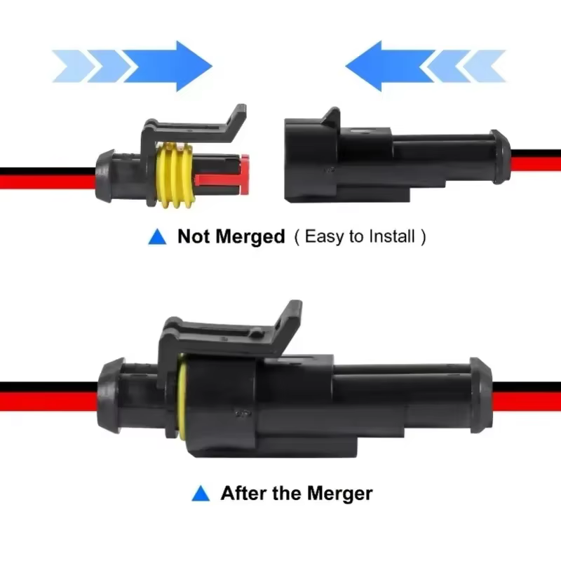 Conectores Eléctricos de 2 Pines, Enchufes Macho y Hembra para Coches