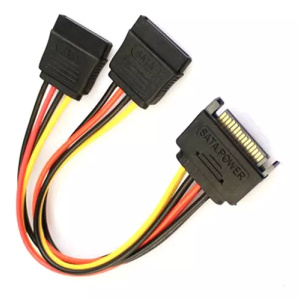 Sata 15pin Macho 2 15 Hembra Power Hdd Conector Divisor