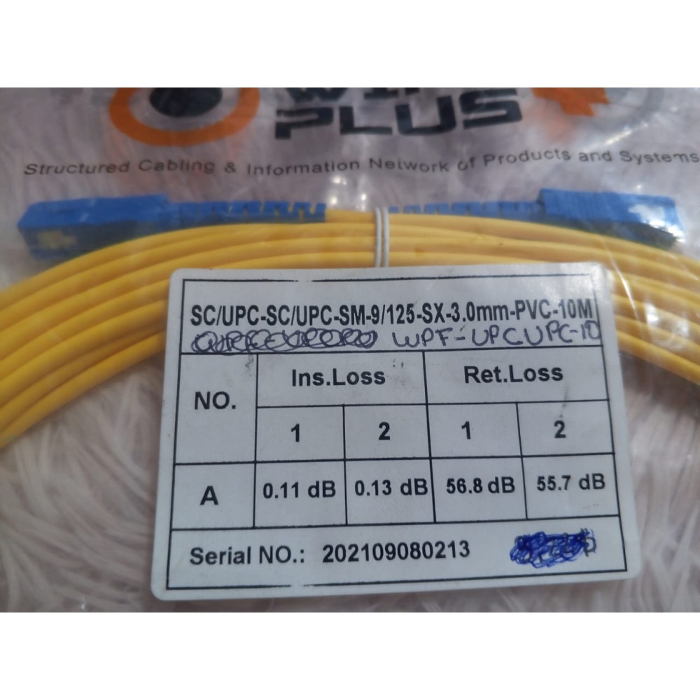 Patch Cord Fibra Óptica Sc/upc-sc/upc De 10 Metro Wireplus - Imagen 5