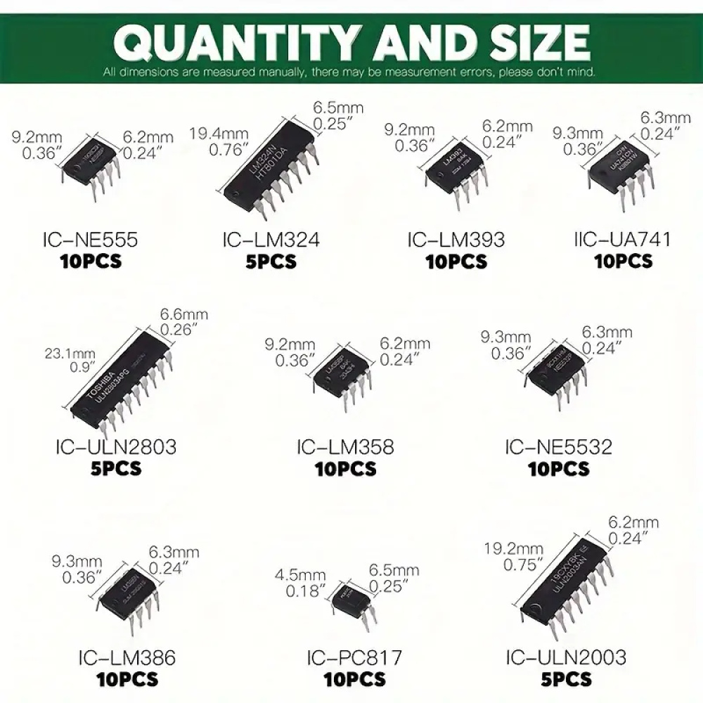 circuito  Chips DIP con NE555, LM324 y Más - Componentes Electrónicos Versátiles para Proyectos DIY - Imagen 5