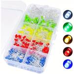 diodos emisores de luz LED F5 de 3 mm por color, 5 colores rojo/Verde/Amarillo/Blanco/Azul
