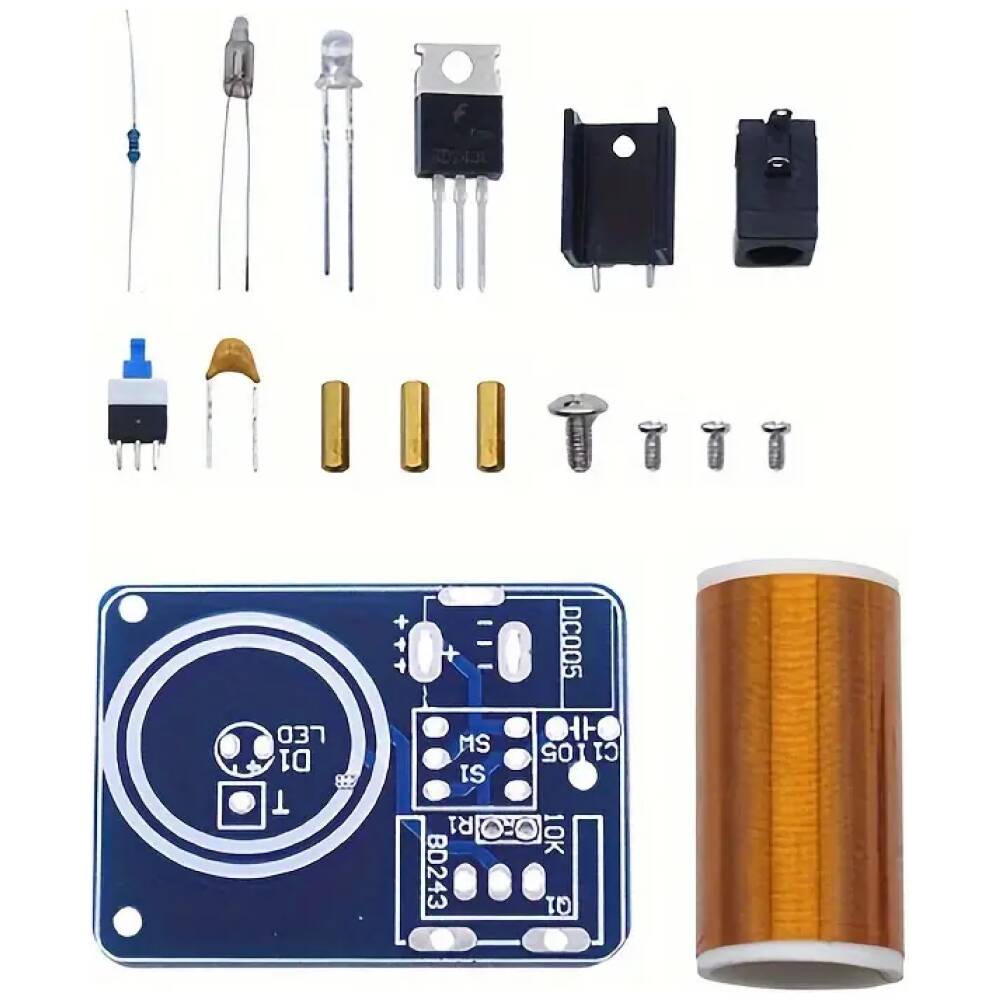 Kit de Bobina Tesla para proyecto  DIY Mini - 9-12V BD243, Iluminación Inalámbrica y Transferencia de Energía, Montaje Fácil