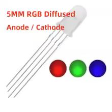 diodo LED RGB a todo color de 5mm rojo/verde/azul cátodo común/ánodo cuatro pies luz de color resaltado transparente por unidad