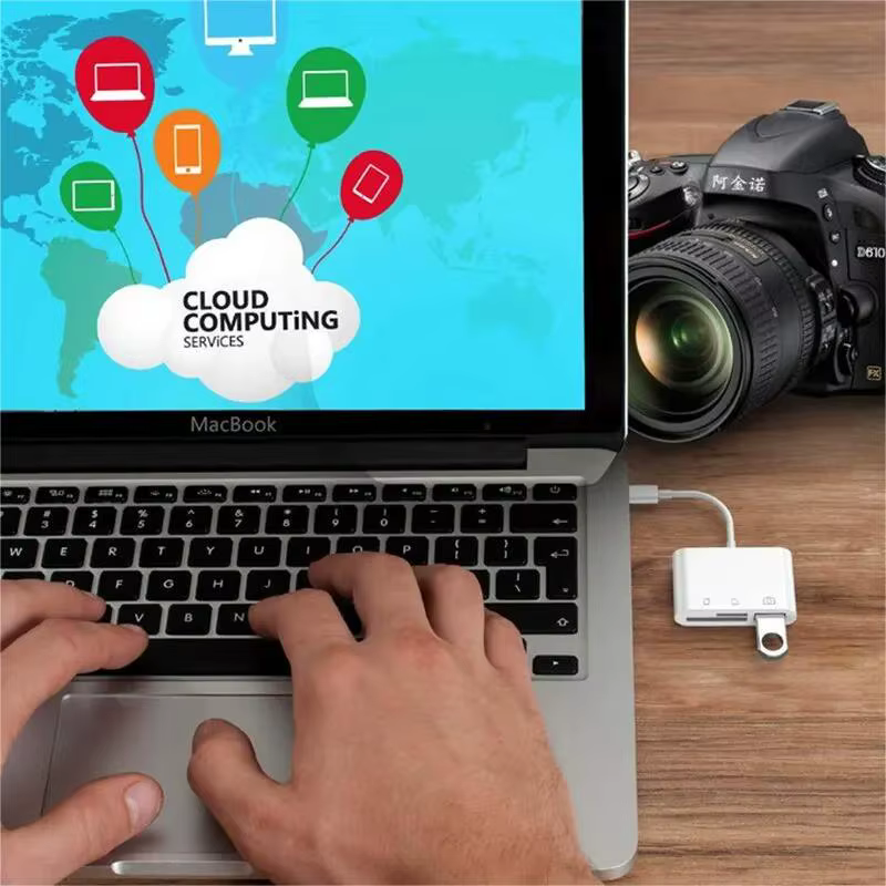 Adaptador USB-C 3 en 1, lector de tarjetas de memoria TF/SD, conector OTG USB-C USB