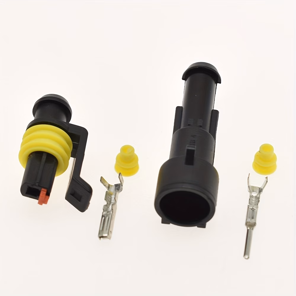 Juegos de 1 Conector de 1 Pin 282079-1 y 282103-1 de AMP, Diseñado para Uso Automotriz, con Conectores Macho y Hembra