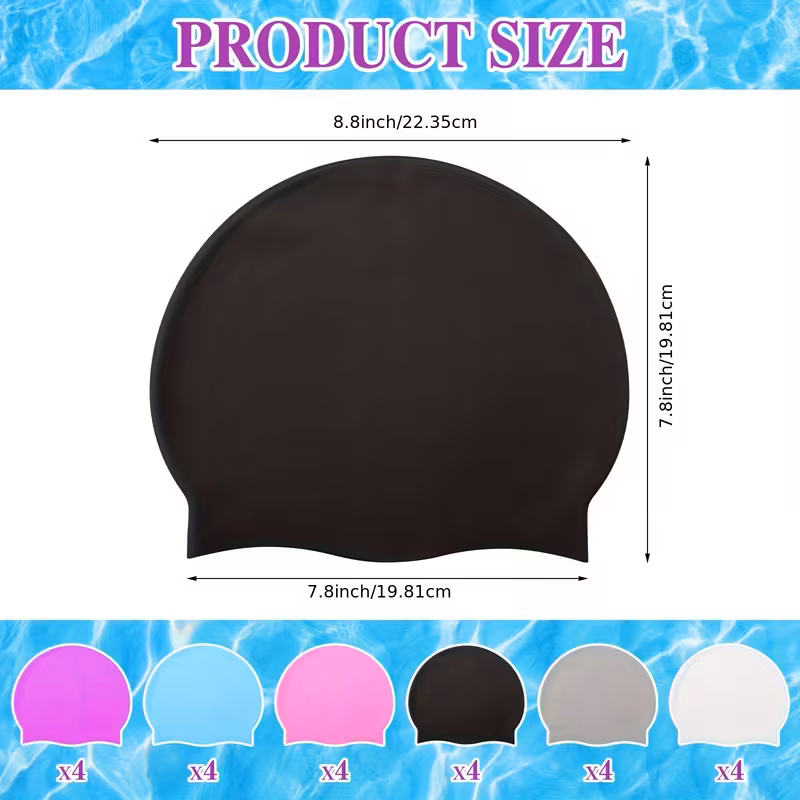 Gorro de Natación Unisex para Adultos, Gorro de Silicona Impermeable