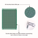 Placas de Circuito Prototipo PCB Doble Cara Impreso Verdes Universales, Ideales para Soldadura de Componentes Electrónicos,