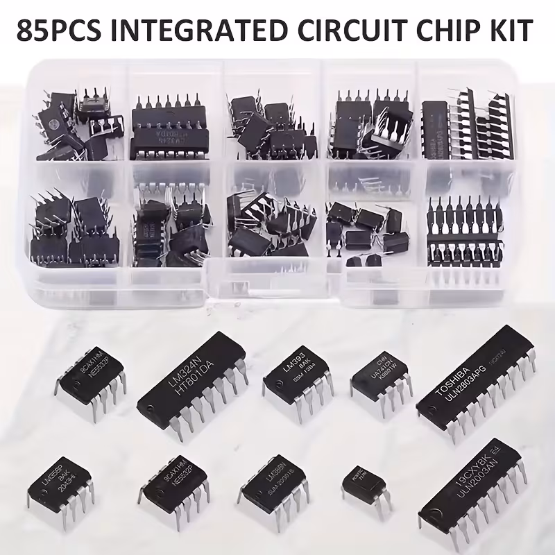circuitos integrados de chips un surtido NE555, LM393, UA741, PC817, ULN2803, LM324, LM386, ULN2003, NE5532, LM358)