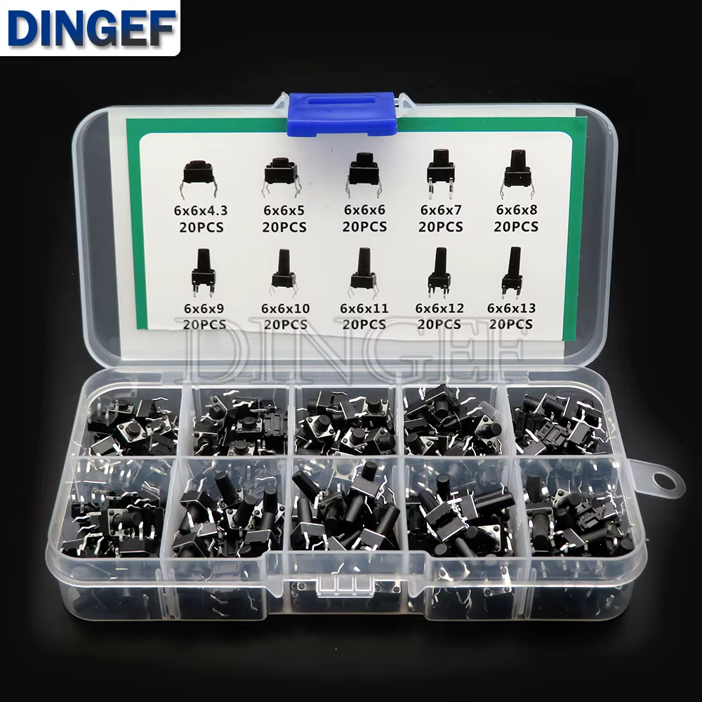 caja 200 unidades micro interruptores táctiles 