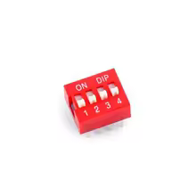 interruptor DIP vertical rojo deslizantes 4 vias