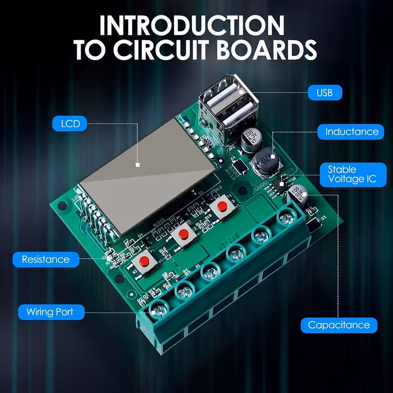 Controlador de Carga Solar PWM Regulador de Panel Solar con Pantalla LCD Ajustable, Puerto USB Dual, Configuración de Temporizador, PWM 12V/24V, Parámetro Automático